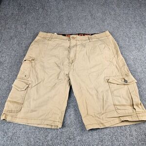 Iron Flex Mens Cargo Shorts Size 36 Khaki Tan Stretch Utility Work Shorts 95705